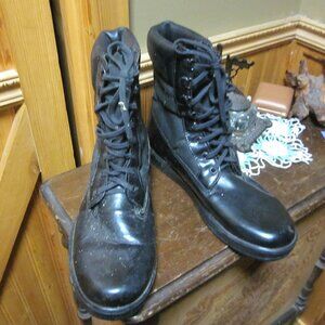 Mens vtg Thorogood biker combat boots wedge vibram sole eyelet lace front 9M